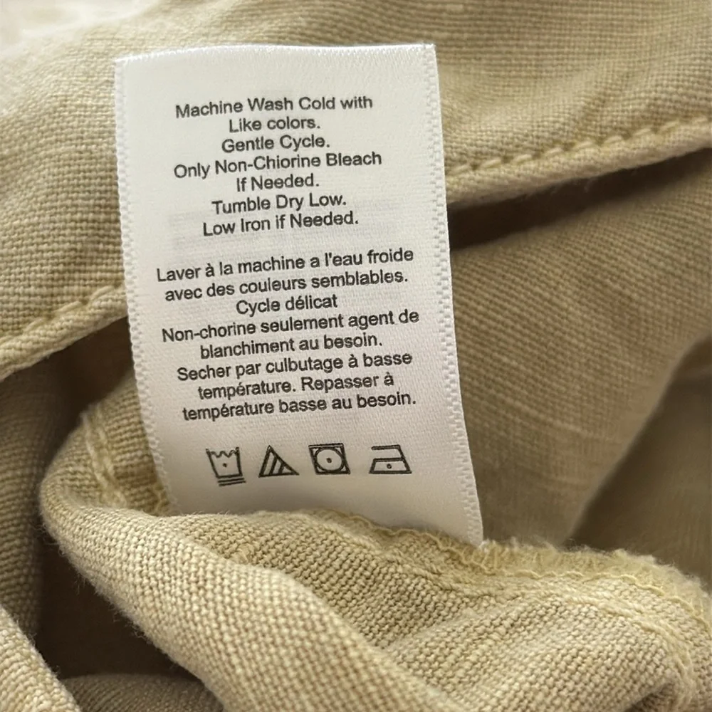 Coldwater Creek Linen blend summer shorts lace trim relaxed fit boho neutral